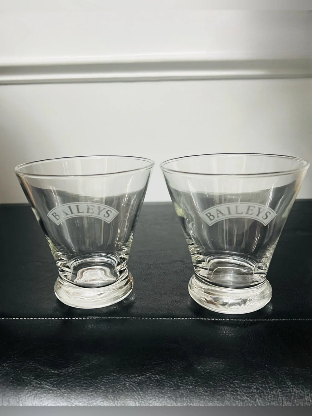 Vintage Baileys Irish Cream Flared Rocks Glasses Tapered Tumblers Set of 2